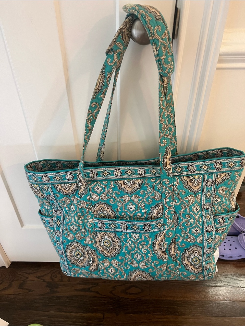 Vera Bradley Teal Paisley Quilted Tote